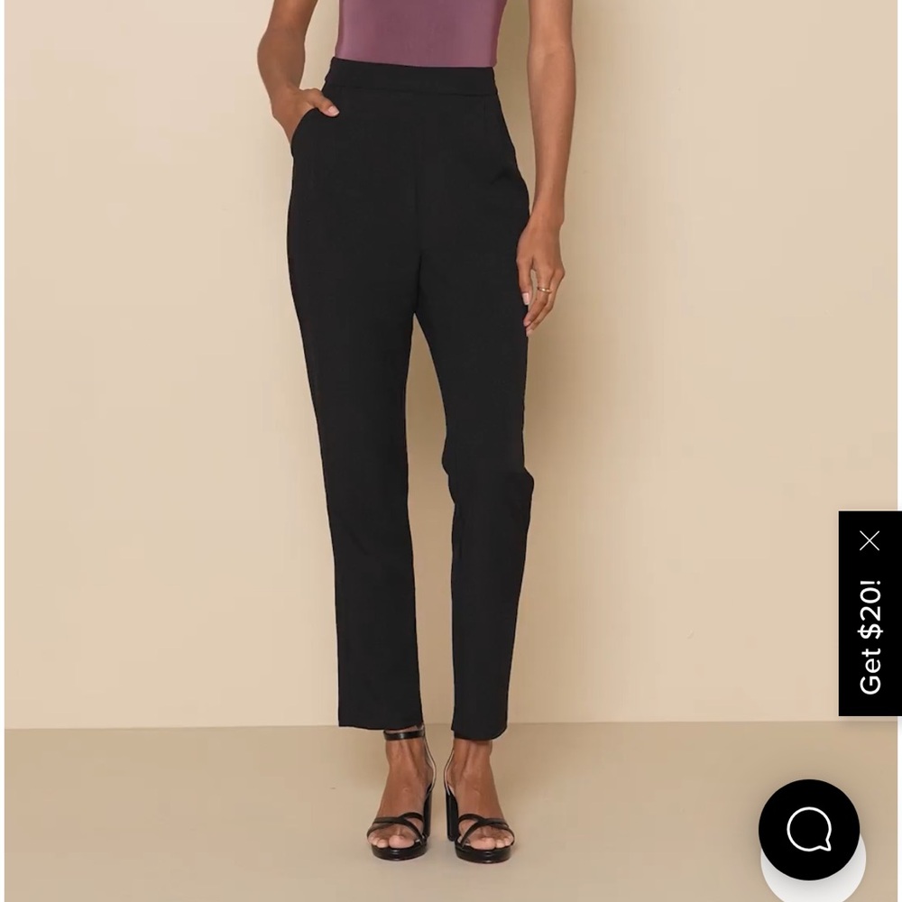 Lulus Kick It Black High Waist Trouser Casual Workwear Career Dress Pants Size L